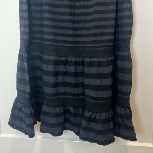 Old Navy Black and grey striped Tiered Ruffled Dress size large. - Picture 3 of 6